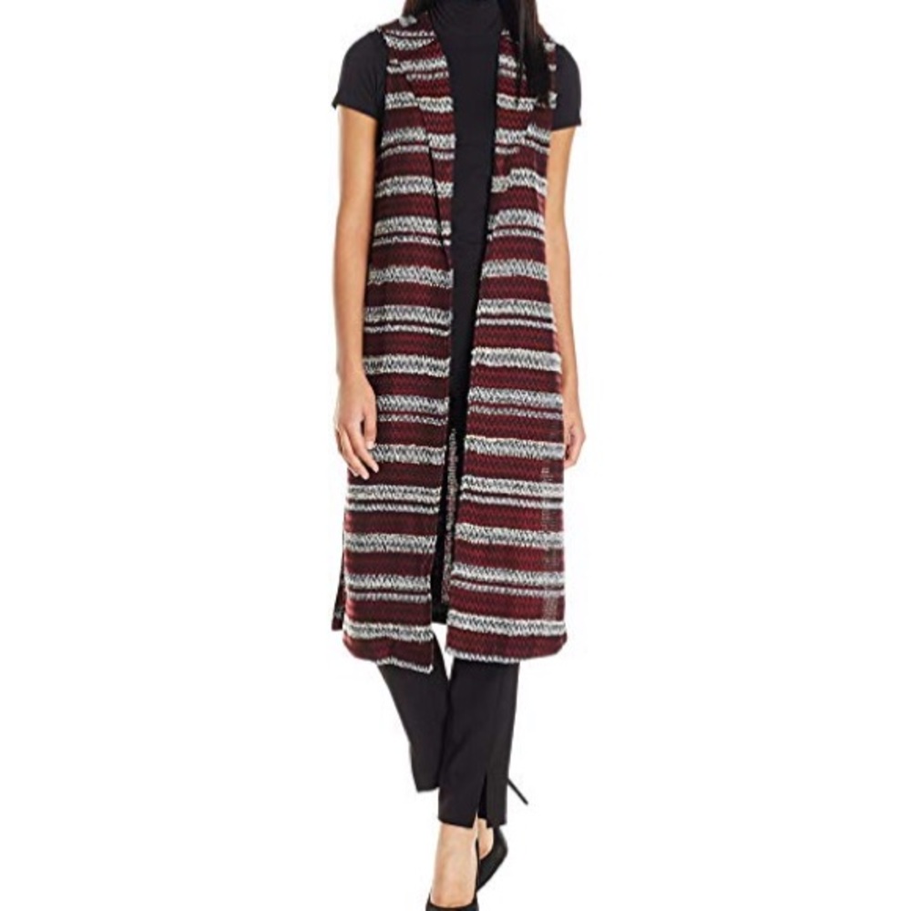 BCBGeneration Seamed Lapel Long Vest.